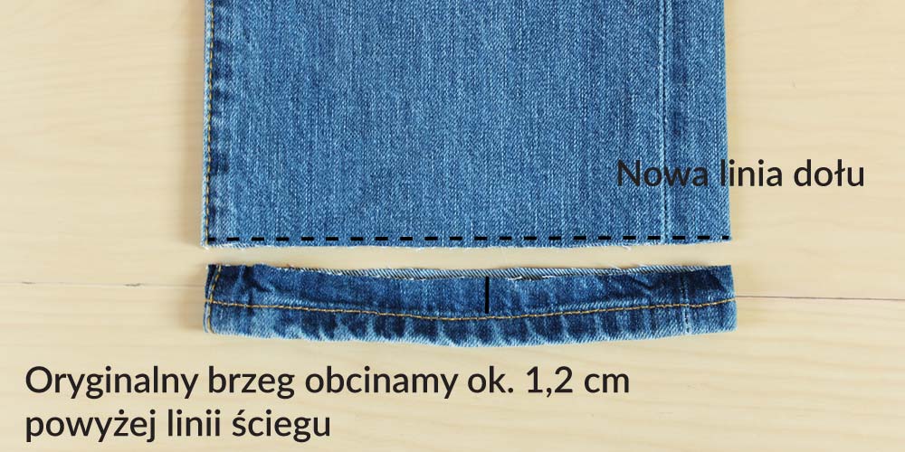 Jak skrócić nogawki w spodniach jeansowych - nauka