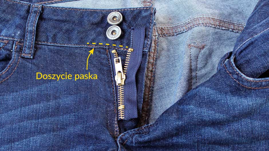 Jak wymienić zamek w spodniach jeansowych - doszycie paska