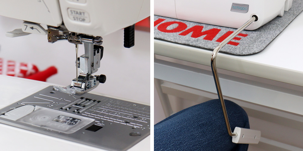 Wbudowany podnośnik kolanowy w Janome 5270QDC