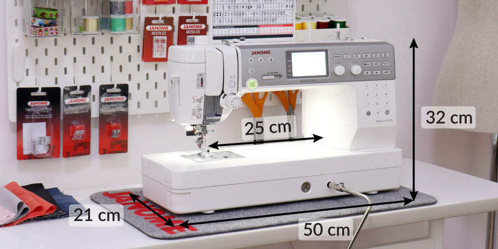 Wymiary maszyny do szycia Janome MC6700P
