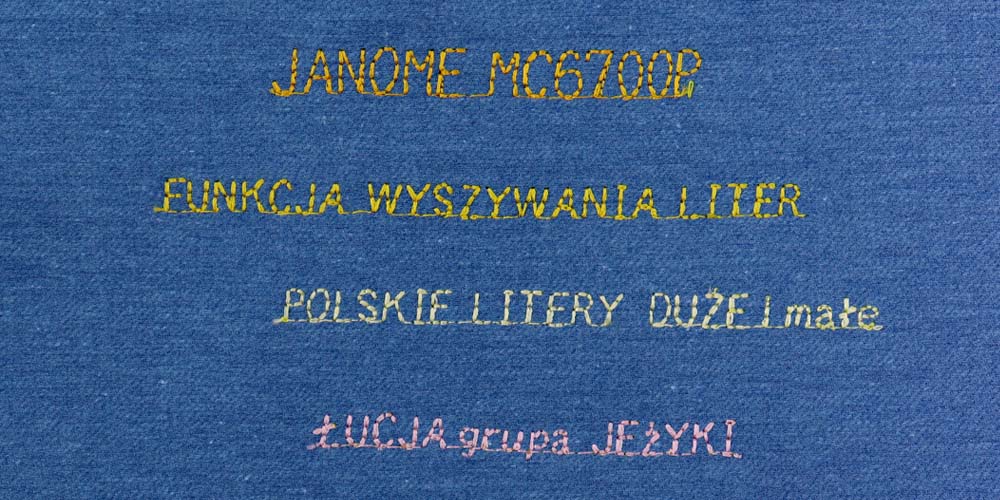 Funkcja wyszywania liter w maszynie Janome MC6700P