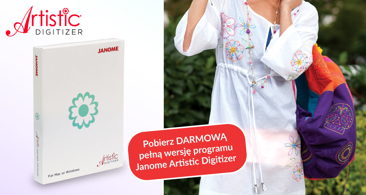 Twórz hafty z łatwością – testuj program Janome Artistic Digitizer za darmo!