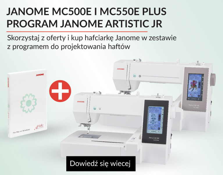 Hafciarki Janome z programem do haftów Janome Artistic Digitizer JR - gratis