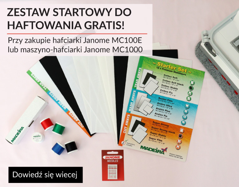 Promocja do hafciarki Janome MC100E i maszyno-hafciarki Janome MC1000