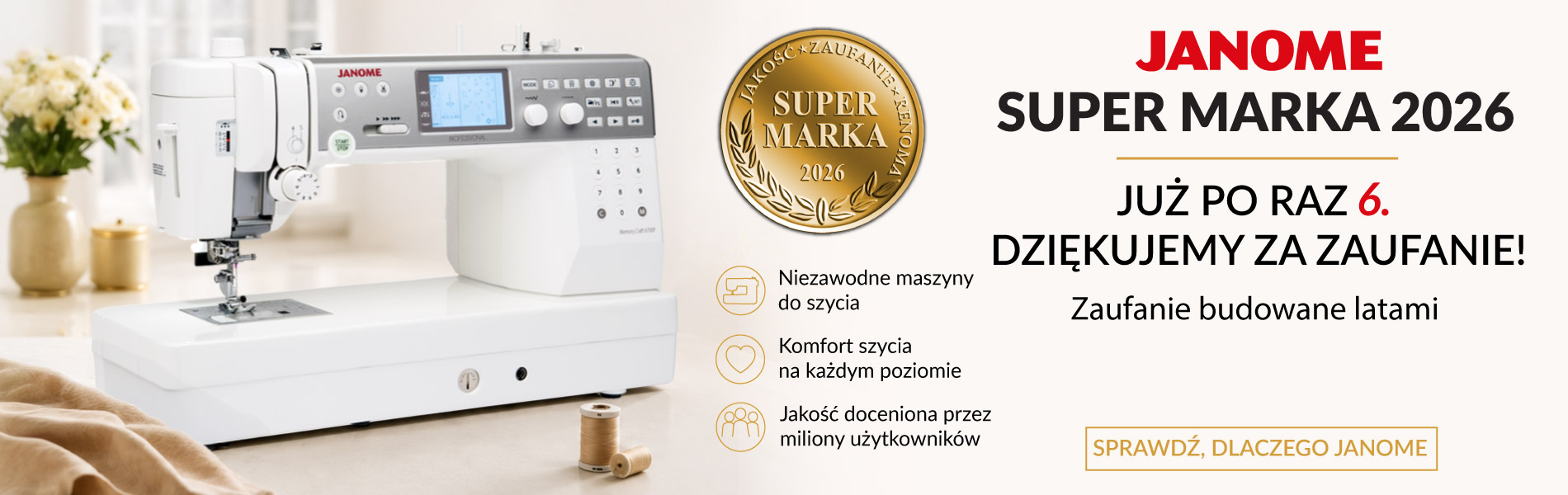 Janome ponownie z tytułem Super Marka 2026