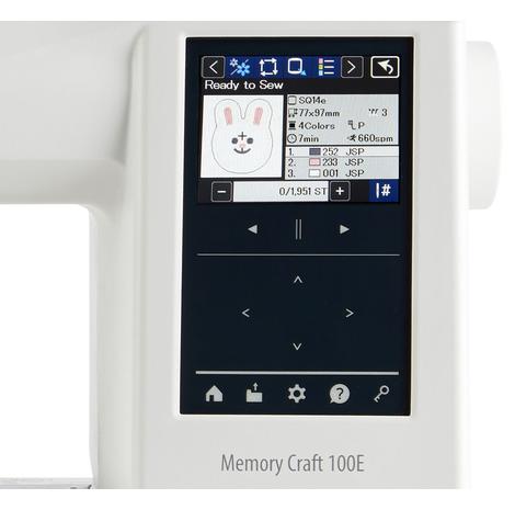 Ekran dotykowy z hafciarki Janome MC100E
