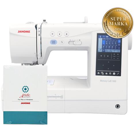 Maszyno-Hafciarka JANOME MC1000 + program Artistic Digitizer JR - Super Marka 2026