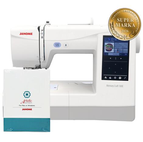 Hafciarka JANOME MC100E + program Artistic Digitizer JR - super marka 2026
