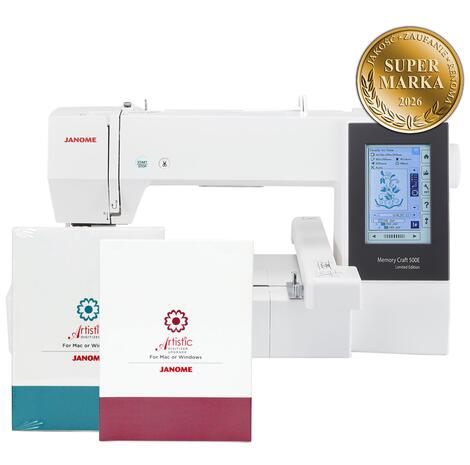 Hafciarka Janome MC500E plus program Artistic Digitizer JR I upgrade - super marka 2026